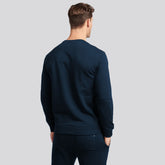 infnity crew neck navy blue sweat shirt for winter